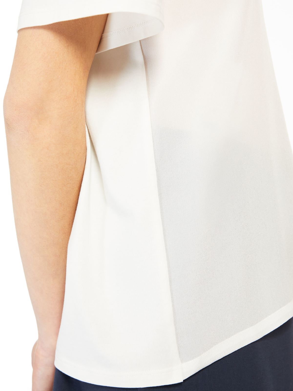 Crepe de chine T-shirt - WHITE - Max Mara - 5
