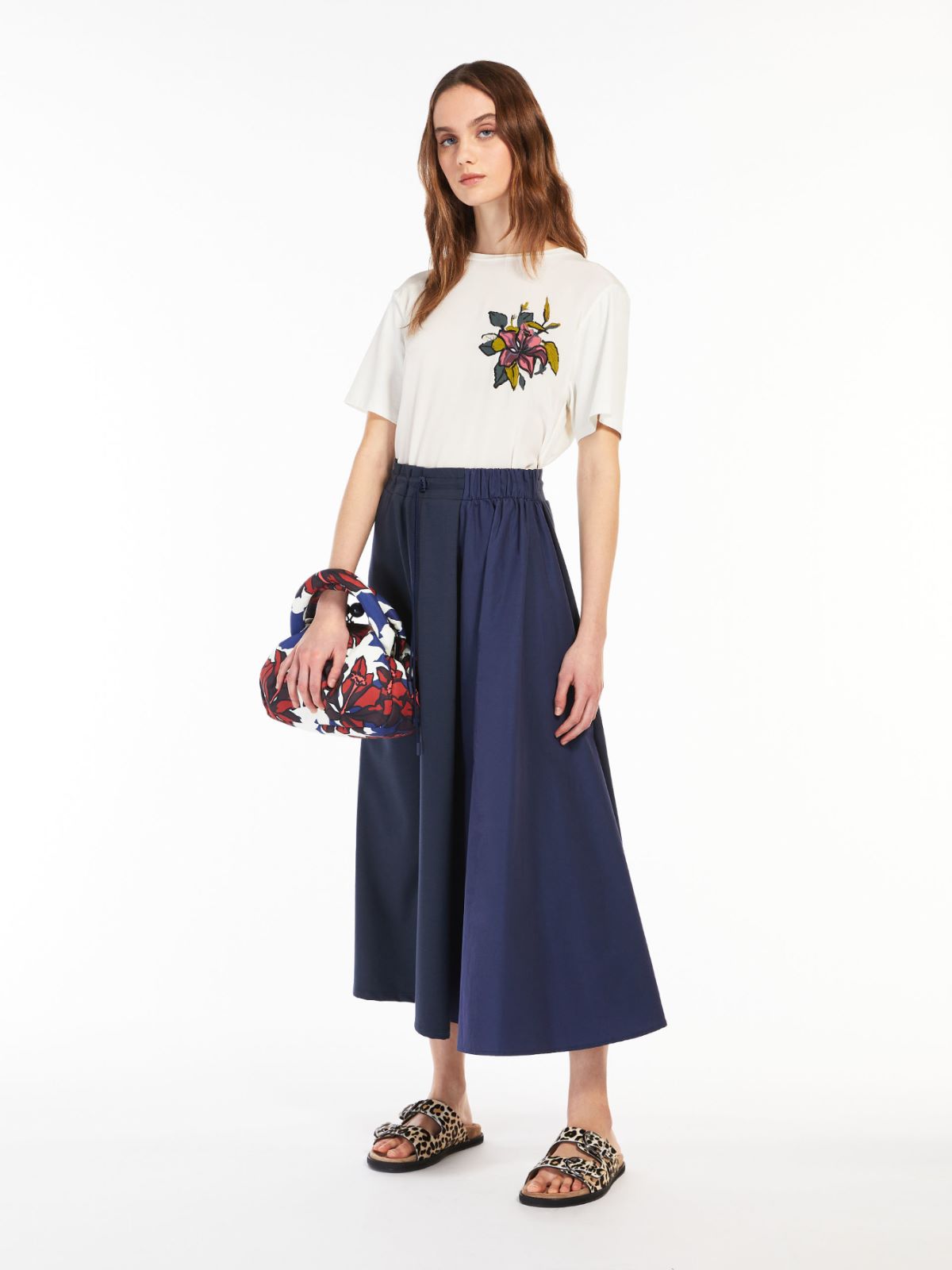 Crepe de chine T-shirt - WHITE - Max Mara