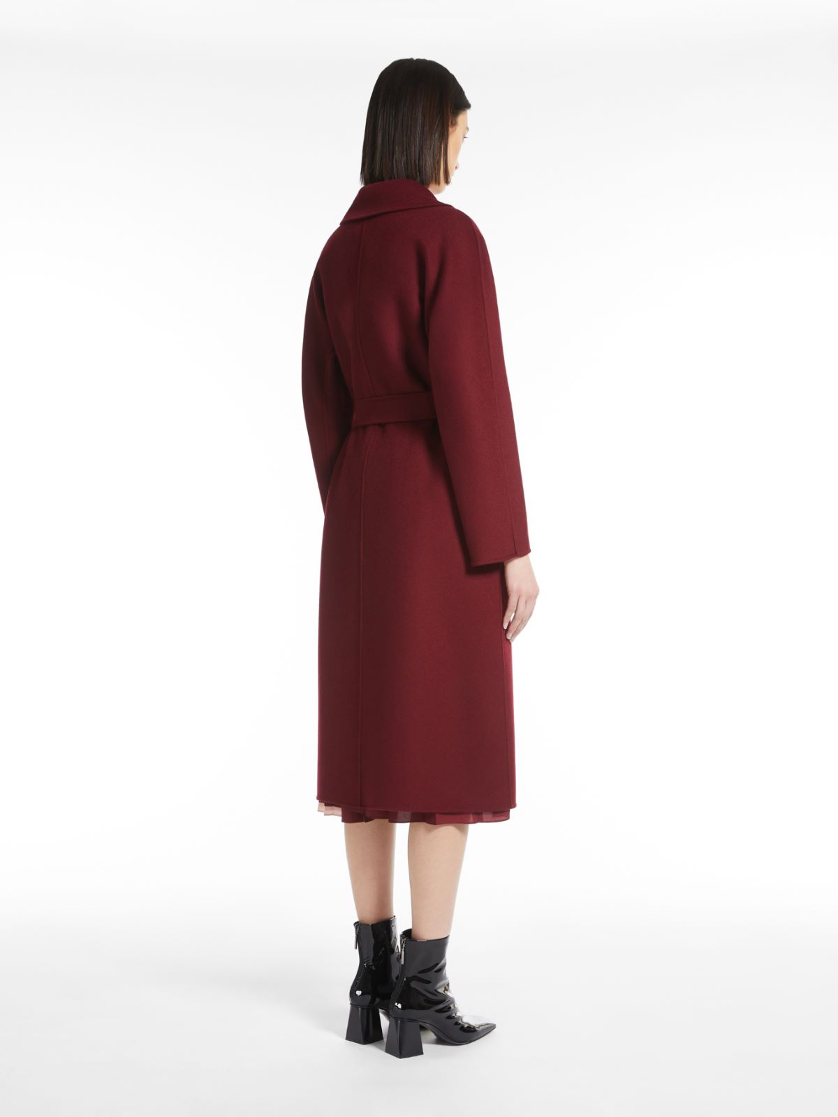 Wool, cashmere and silk coat - WINE-COLOURED - Max Mara - 3