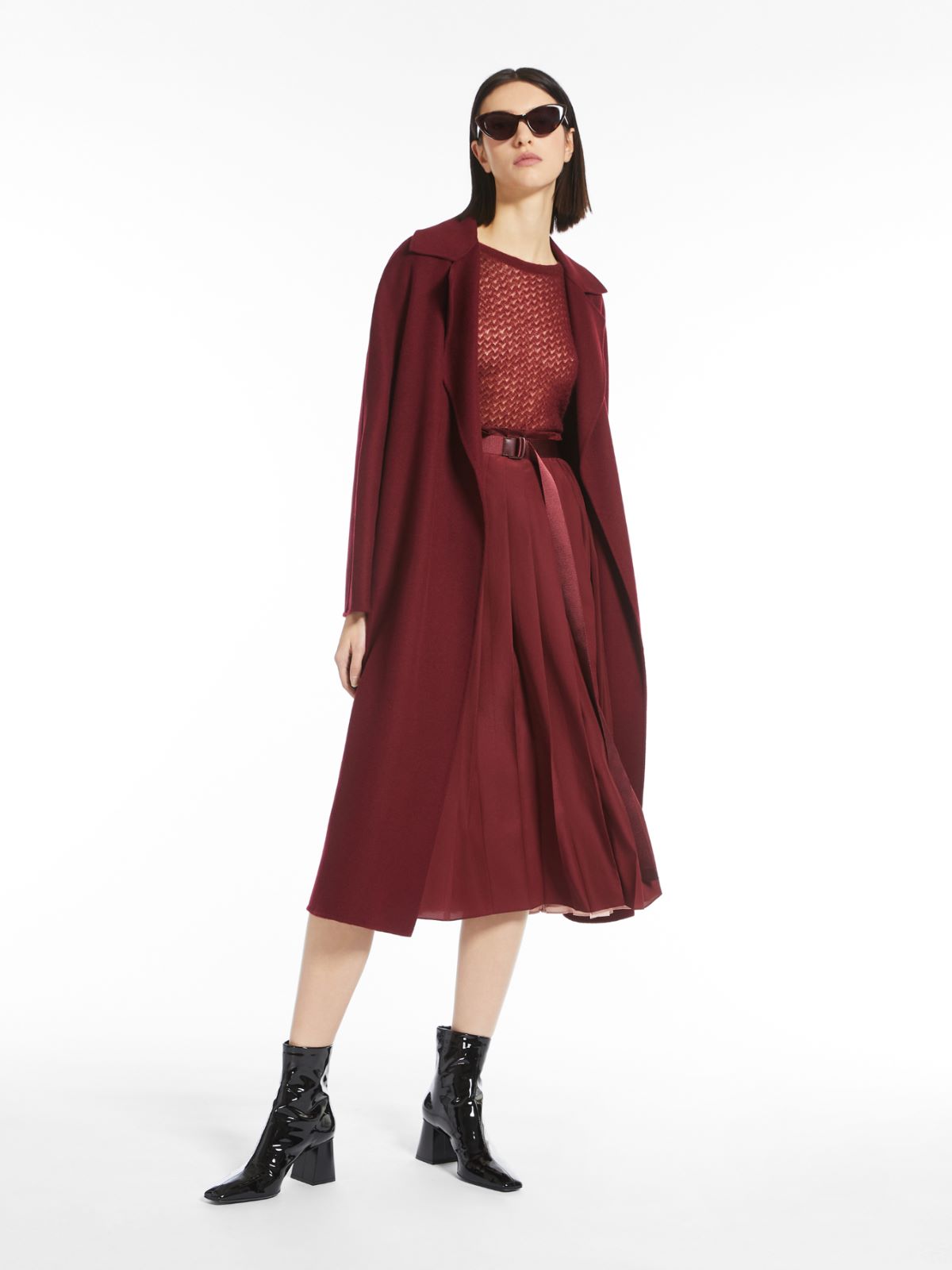 Wool, cashmere and silk coat - WINE-COLOURED - Max Mara