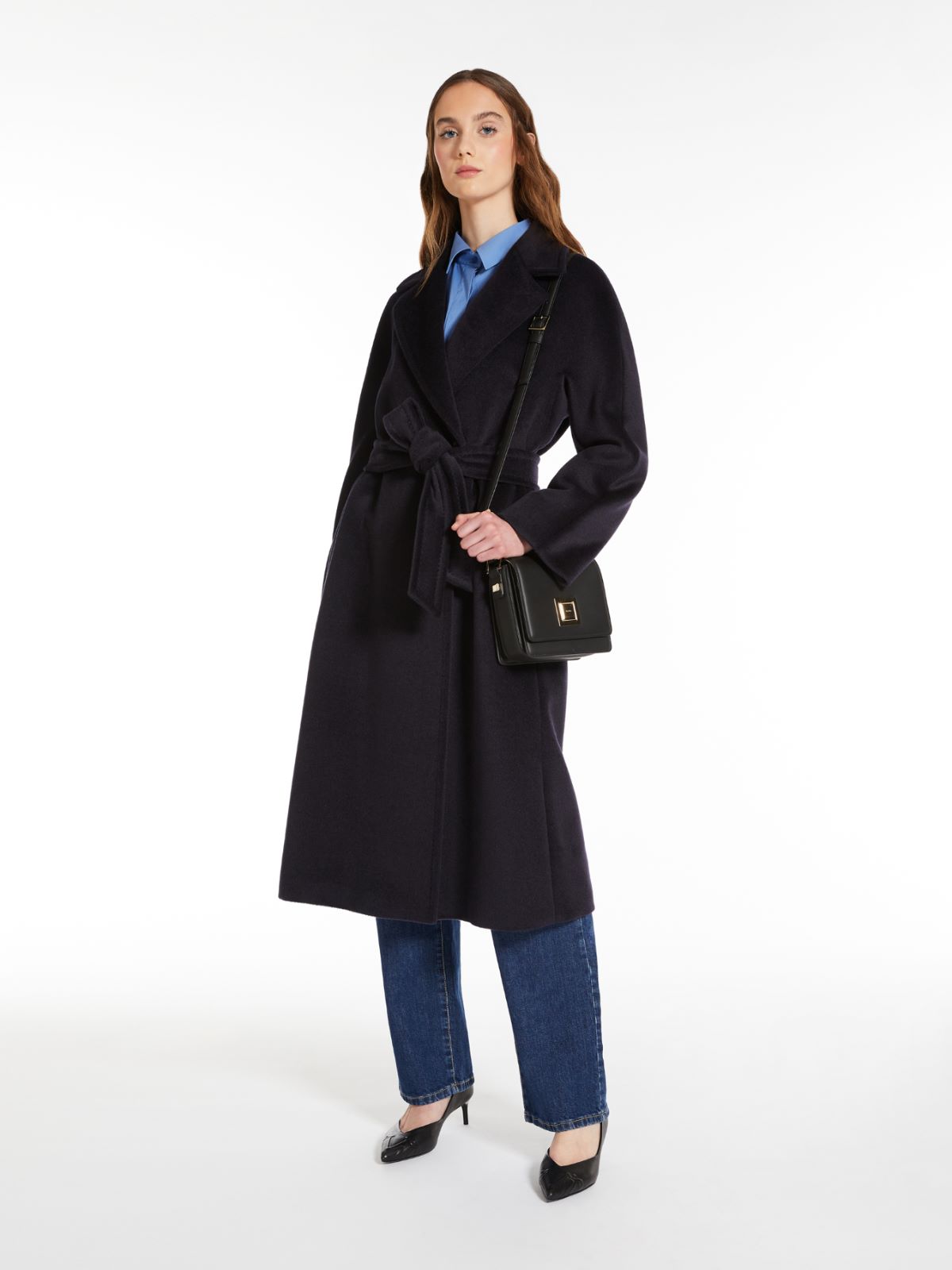 Mantel aus Alpaka und Wolle - BLAU - Max Mara