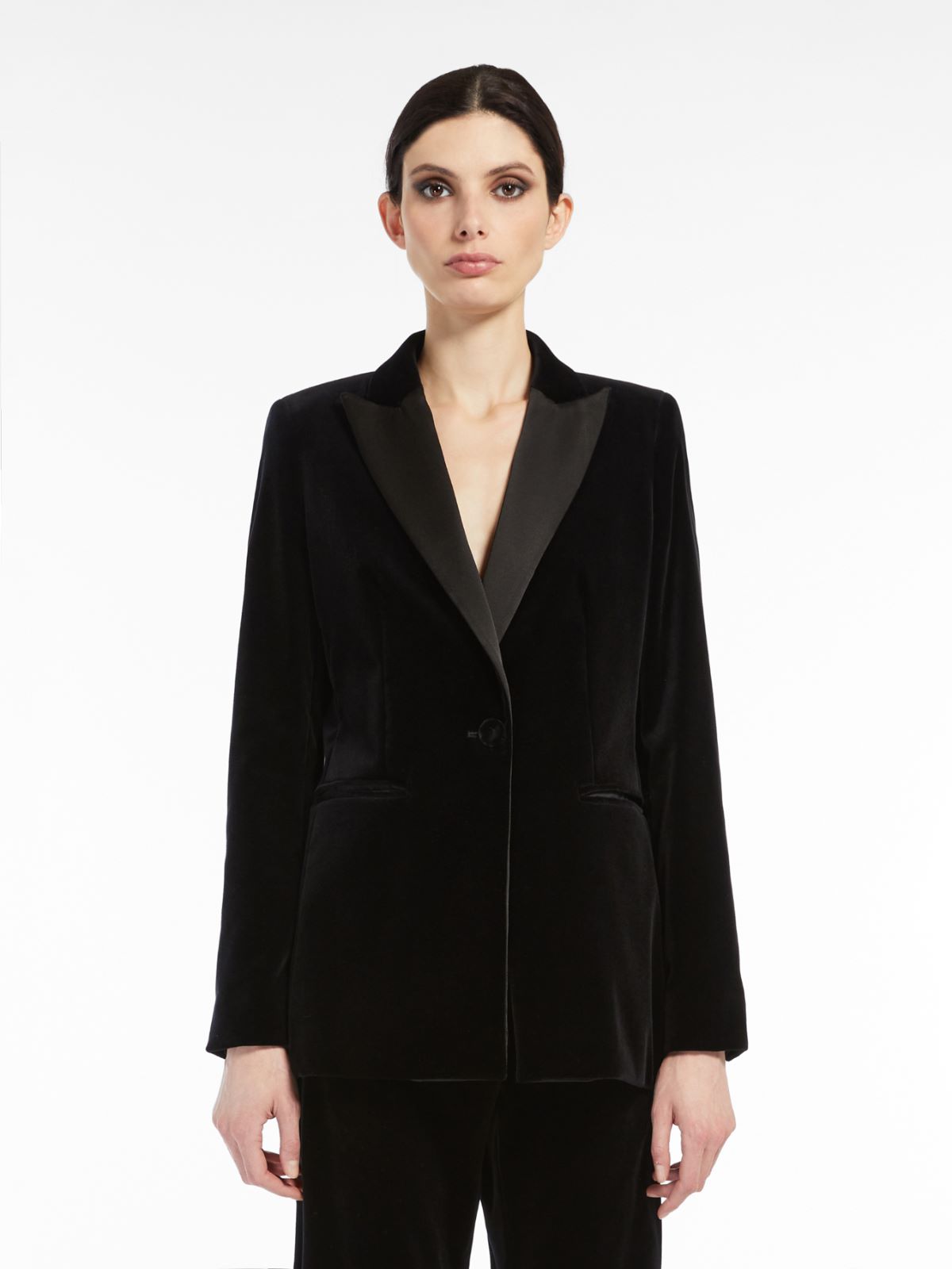Cotton velvet jacket - BLACK - Max Mara - 2