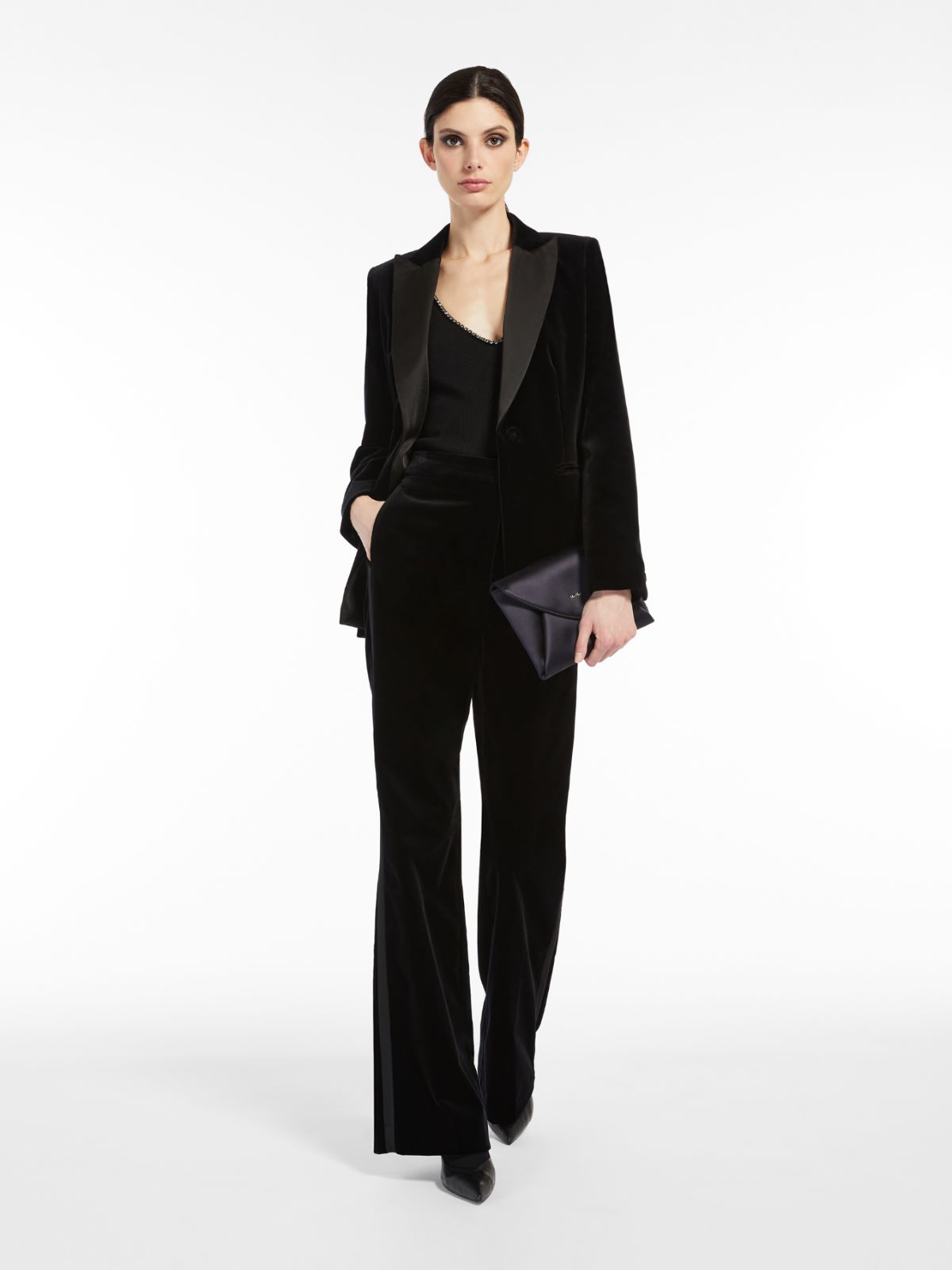 Cotton velvet jacket - BLACK - Max Mara