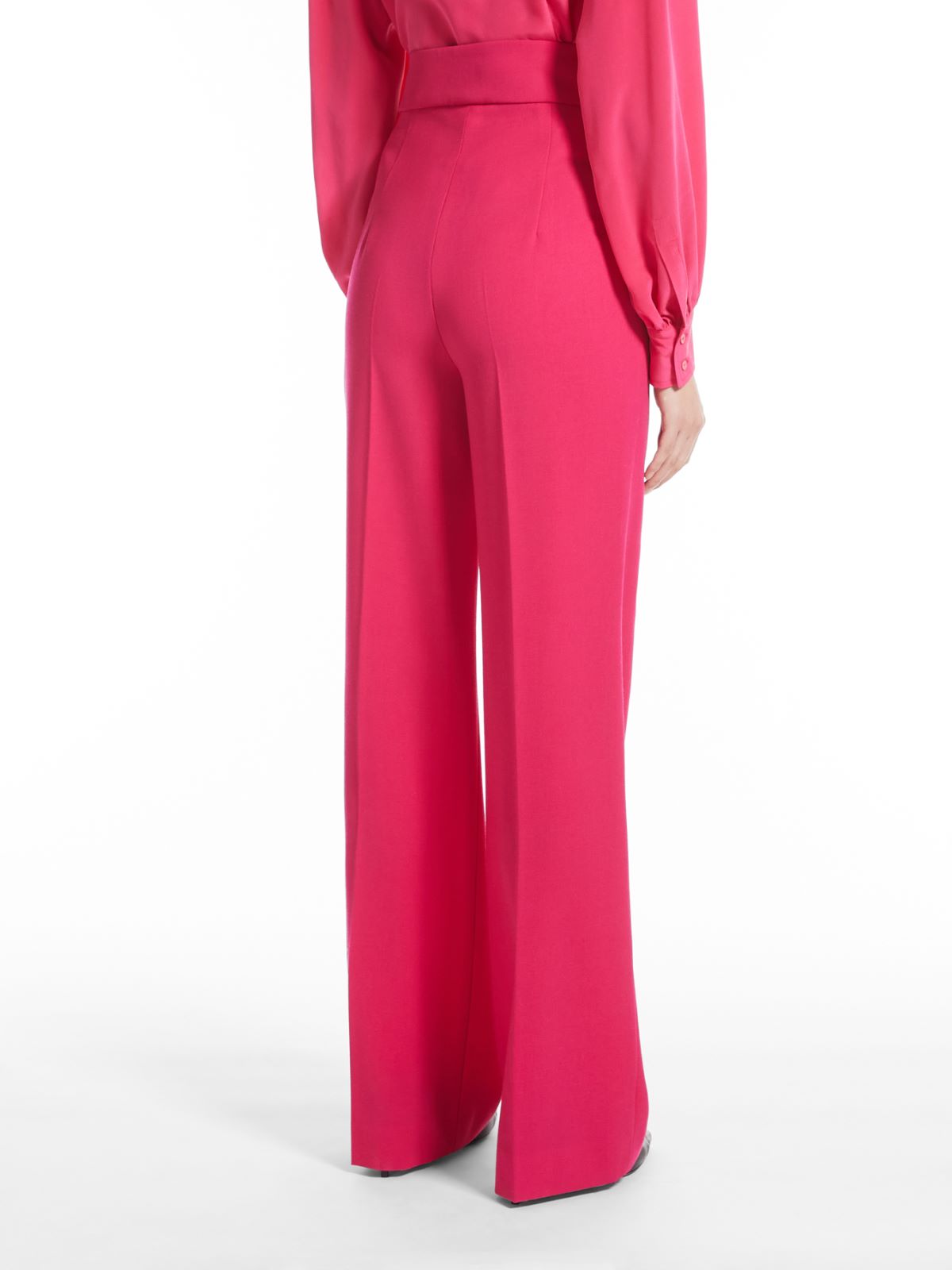 Pantaloni in crêpe satin di lana - FUXIA - Max Mara - 3