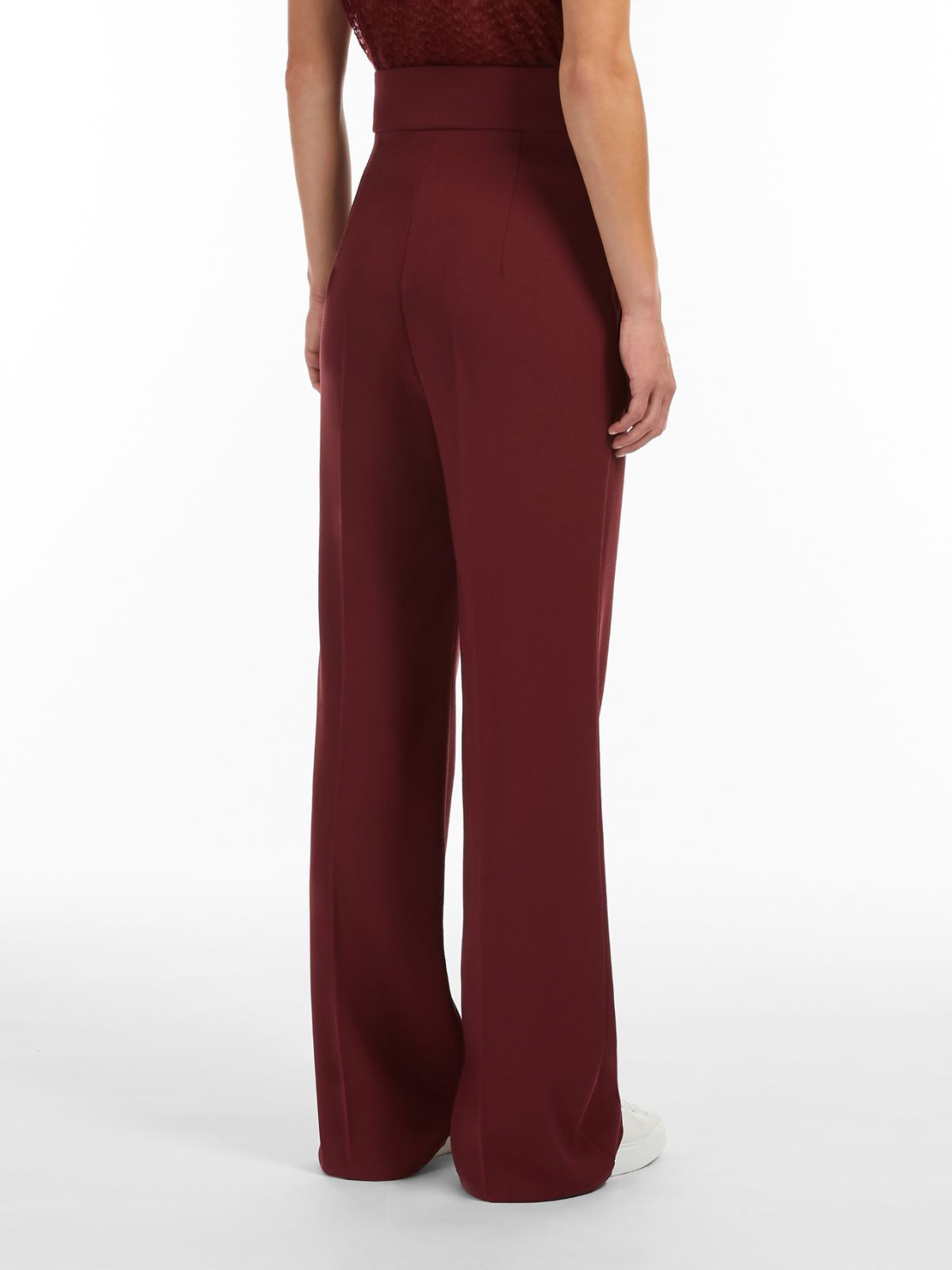 Wool satin crepe trousers - WINE-COLOURED - Max Mara - 3