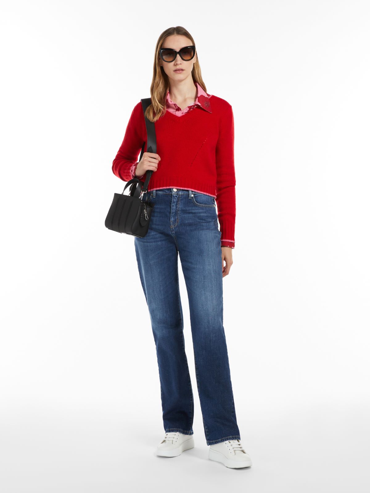 Cotton denim trousers - NAVY - Max Mara