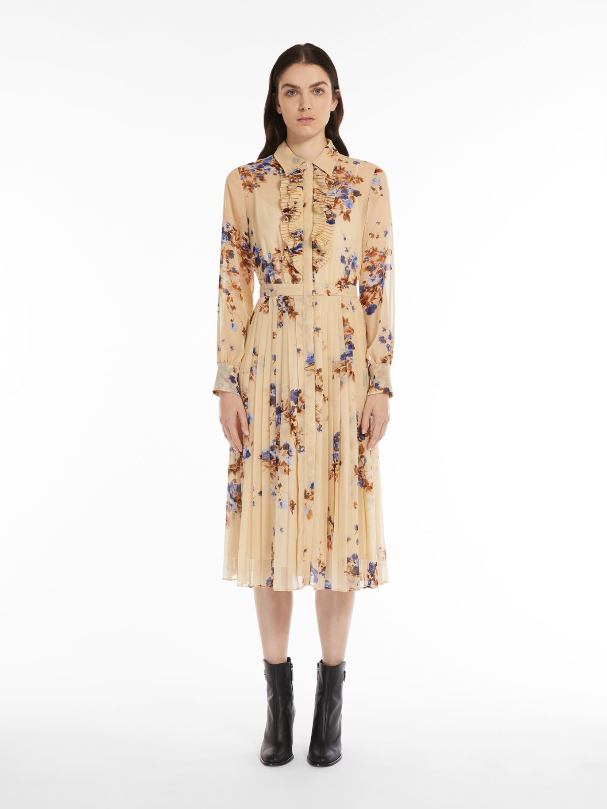 Kleid aus Georgette - ELFENBEINFARBEN - Max Mara - 2