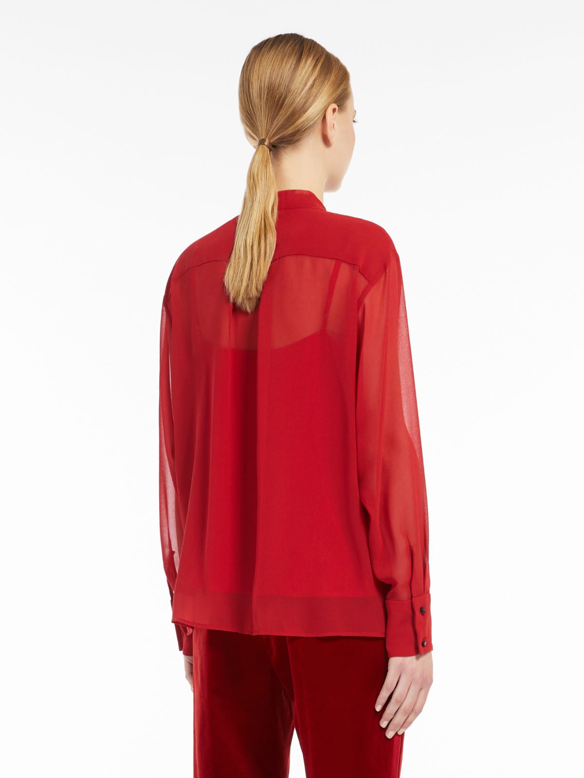 Chemisier en georgette - ROUGE - Max Mara - 3