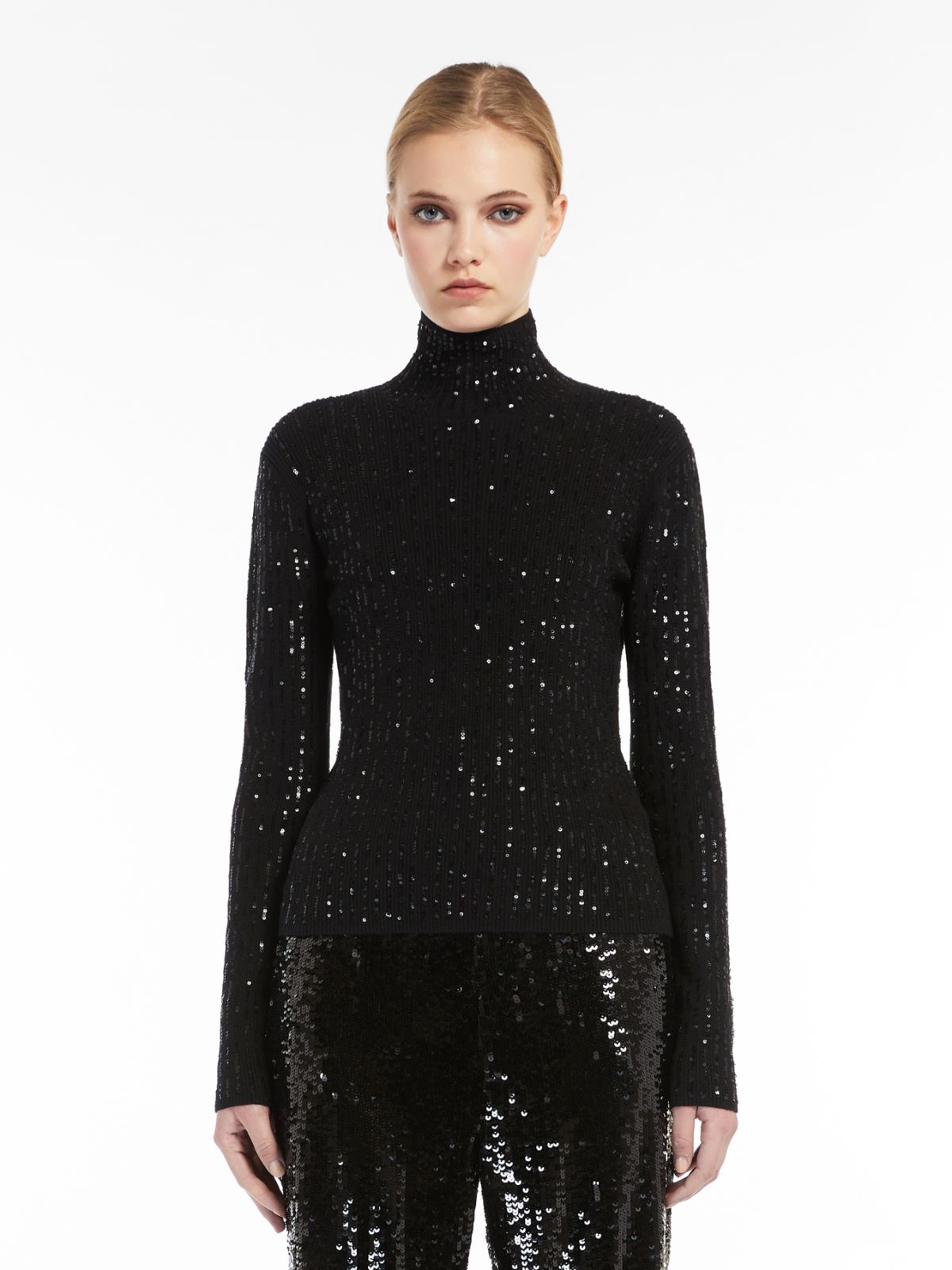 Silk and wool yarn sweater - BLACK - Max Mara - 2