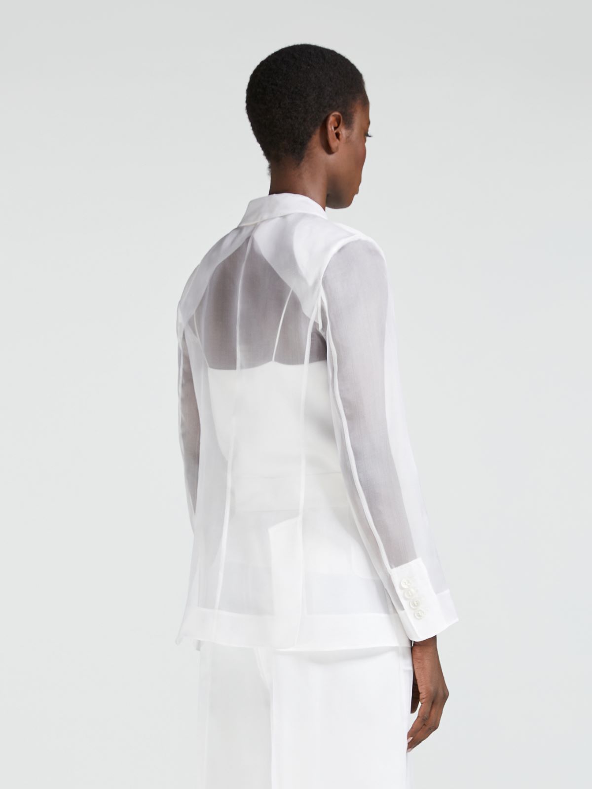 Silk organza jacket - OPTICAL WHITE - Max Mara - 3