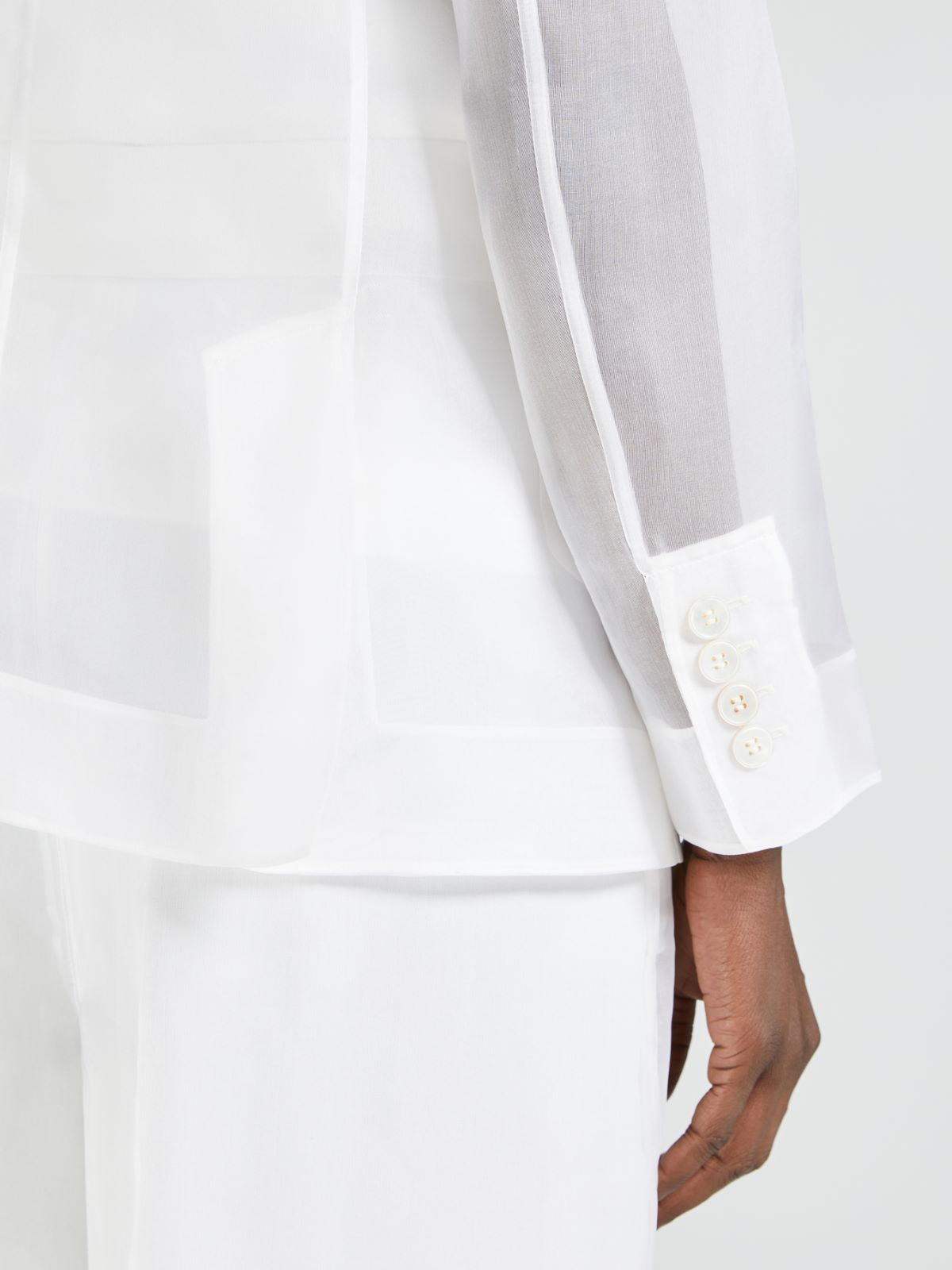 Silk organza jacket - OPTICAL WHITE - Max Mara - 4