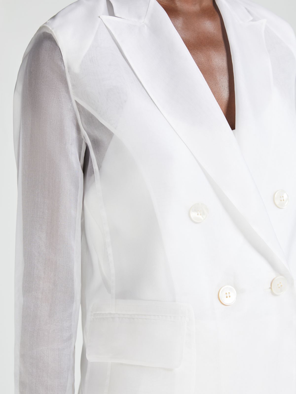 Silk organza jacket - OPTICAL WHITE - Max Mara - 5