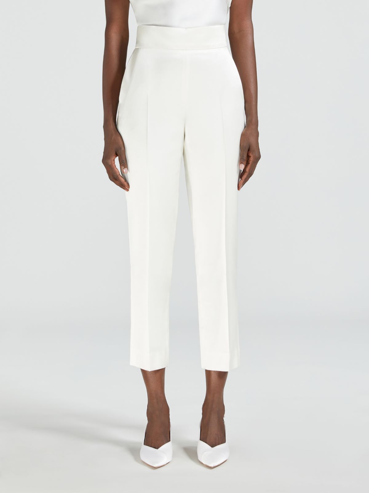 Silk and viscose trousers - WHITE - Max Mara - 2
