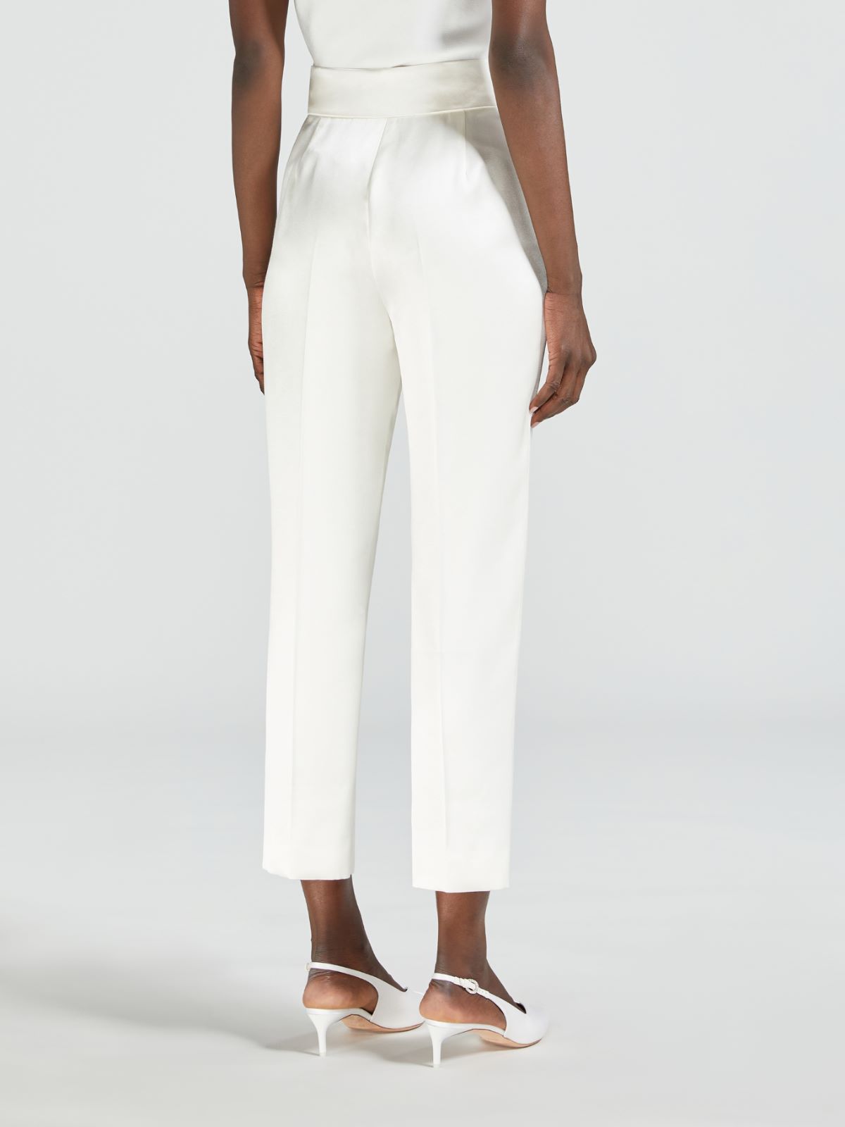 Silk and viscose trousers - WHITE - Max Mara - 3