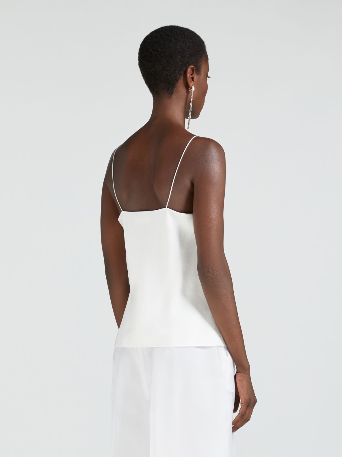 Shiny satin top - WHITE - Max Mara - 3