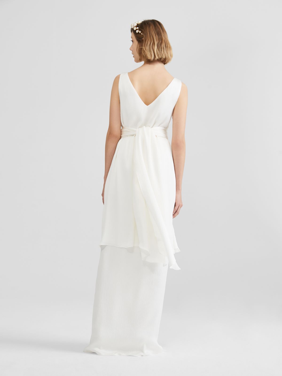 Silk crepon skirt suit - WHITE - Max Mara - 3