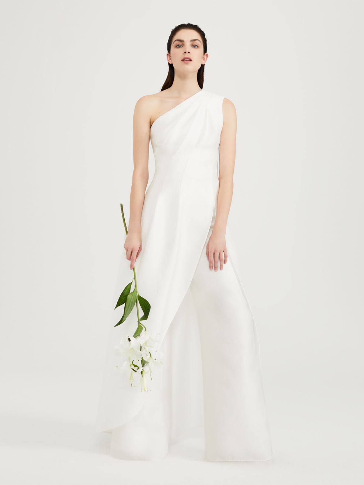 Trouser suit in woven jacquard - OPTICAL WHITE - Max Mara