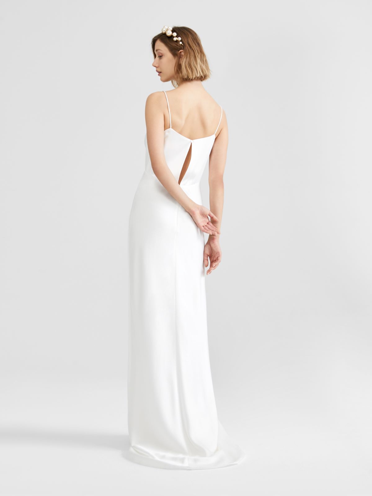 Reverse satin dress - WHITE - Max Mara - 3
