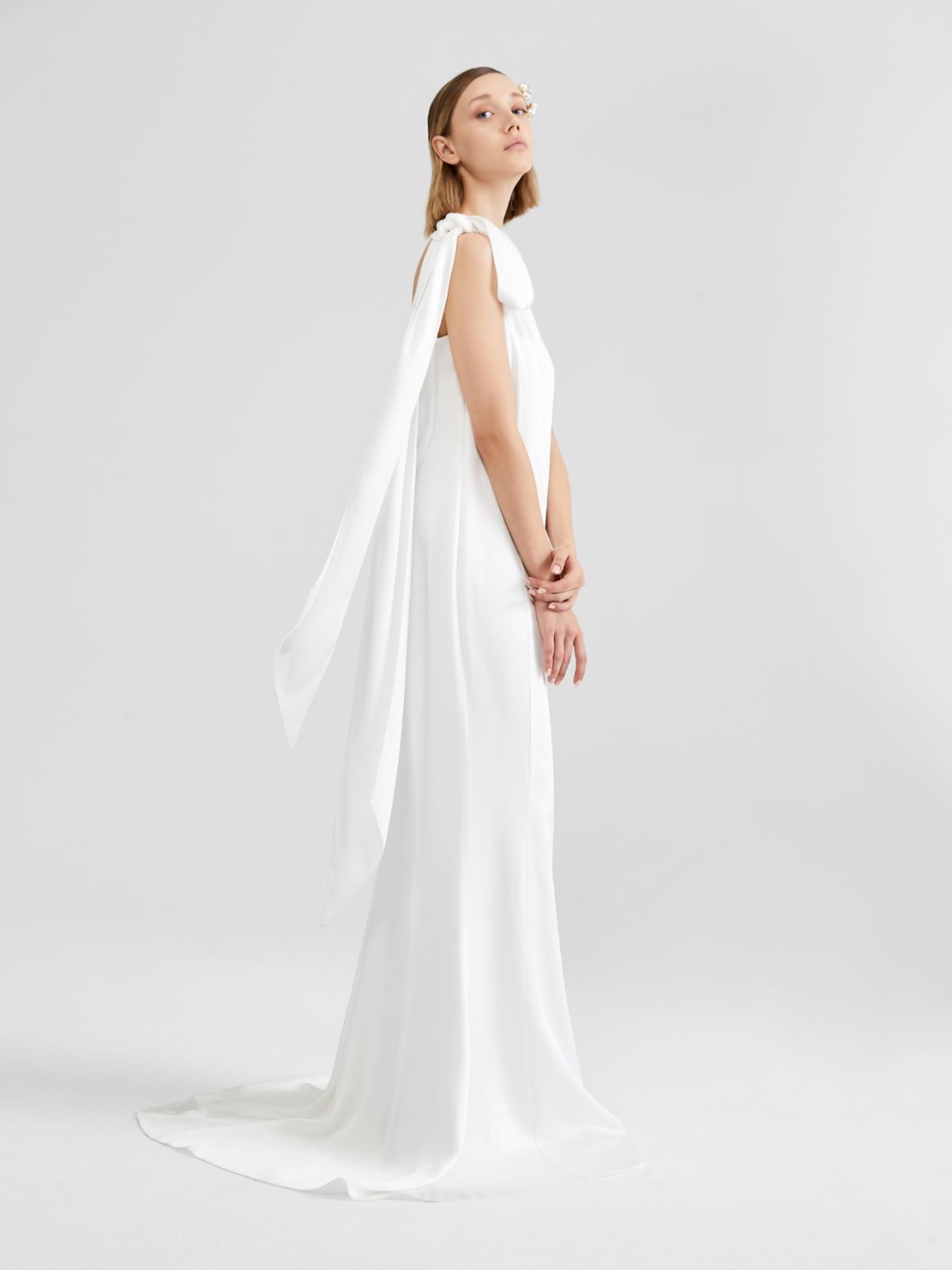 Envers satin dress - WHITE - Max Mara - 4