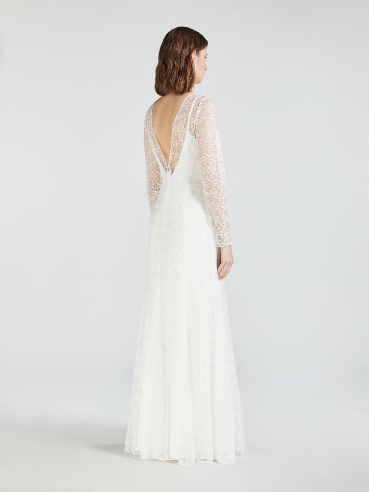 Embroidered tulle and cady dress - OPTICAL WHITE - Max Mara - 3