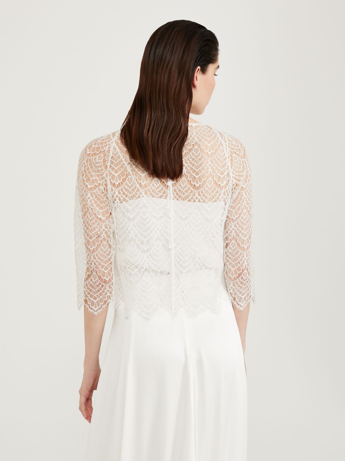 Top in rebrodé lace - WHITE - Max Mara - 3