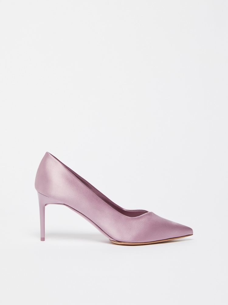 Court shoes in silk satin - LILAC - Max Mara