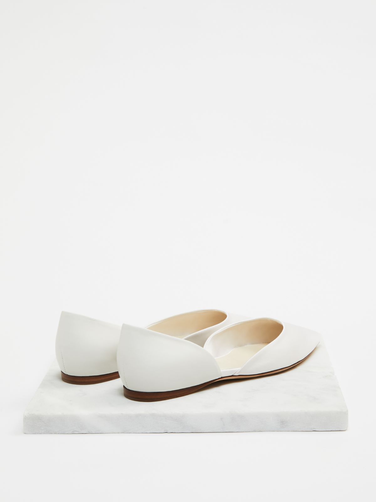Satin and leather ballerinas - IVORY - Max Mara - 3