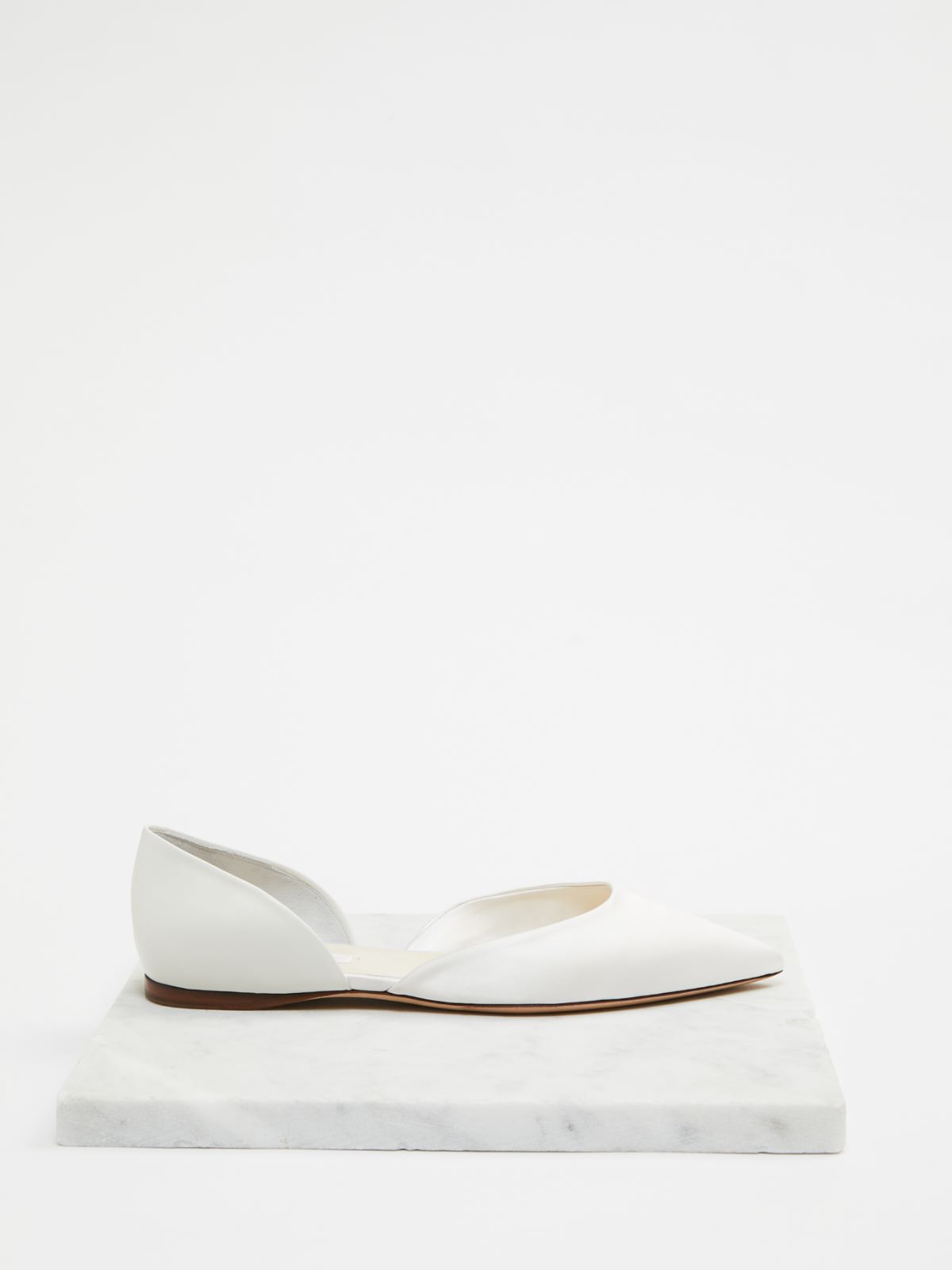 Satin and leather ballerinas - IVORY - Max Mara