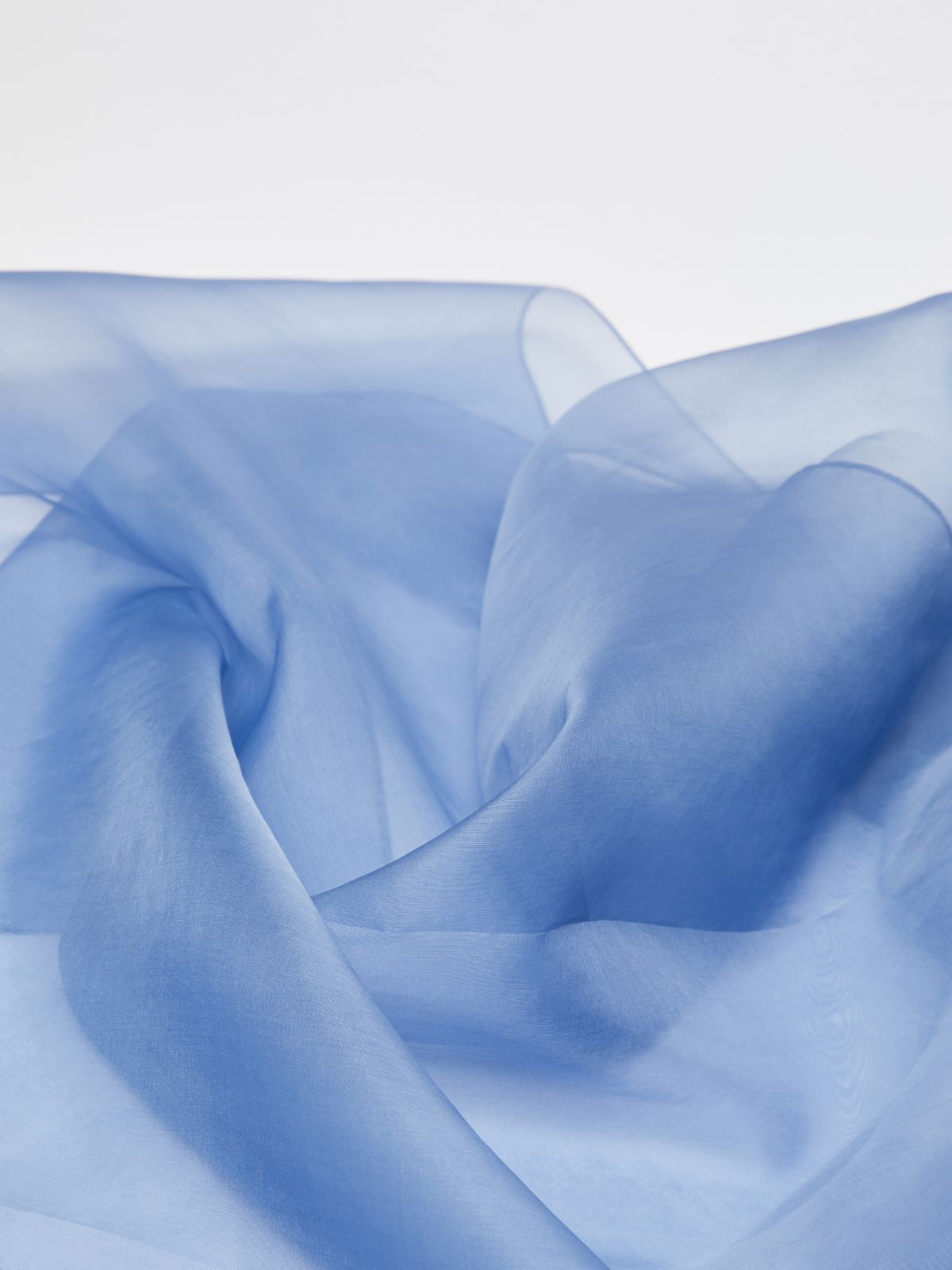 Silk organza shawl - CORNFLOWER BLUE - Max Mara - 2