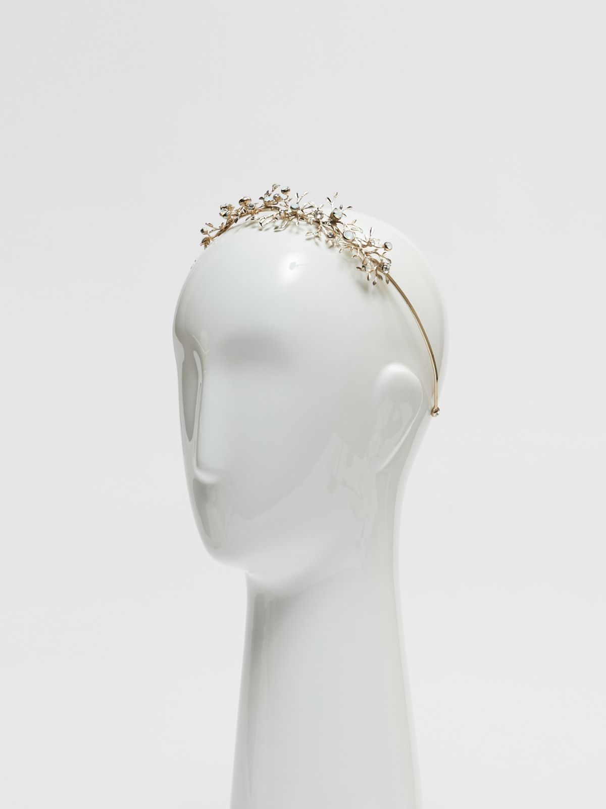 Jewelled headband with crystals - PLATINUM - Max Mara