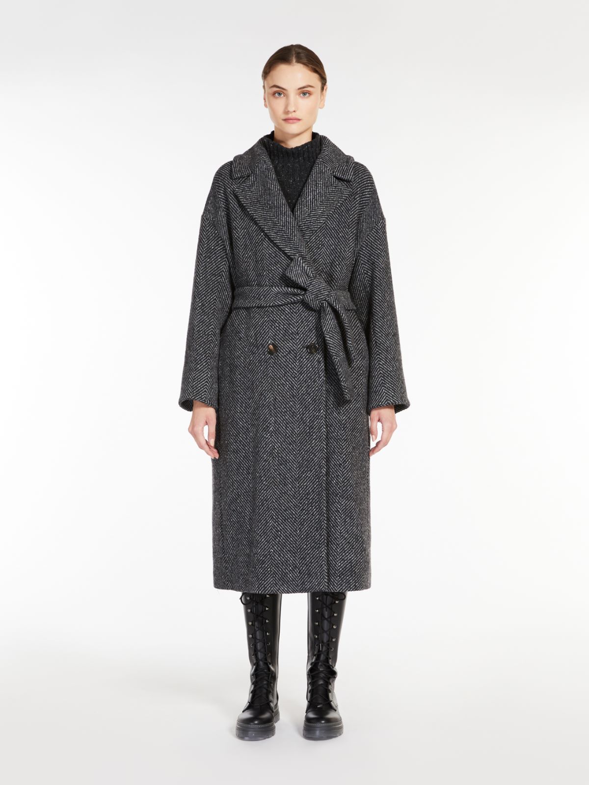 Wool and silk coat - DARK GREY - Max Mara - 2