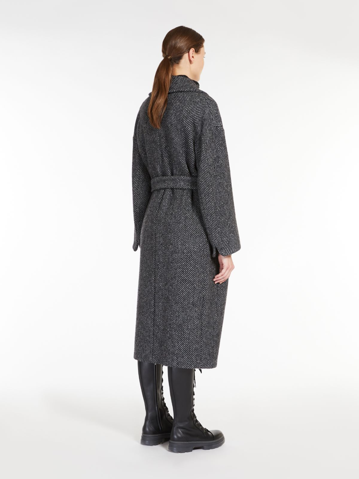 Wool and silk coat - DARK GREY - Max Mara - 3