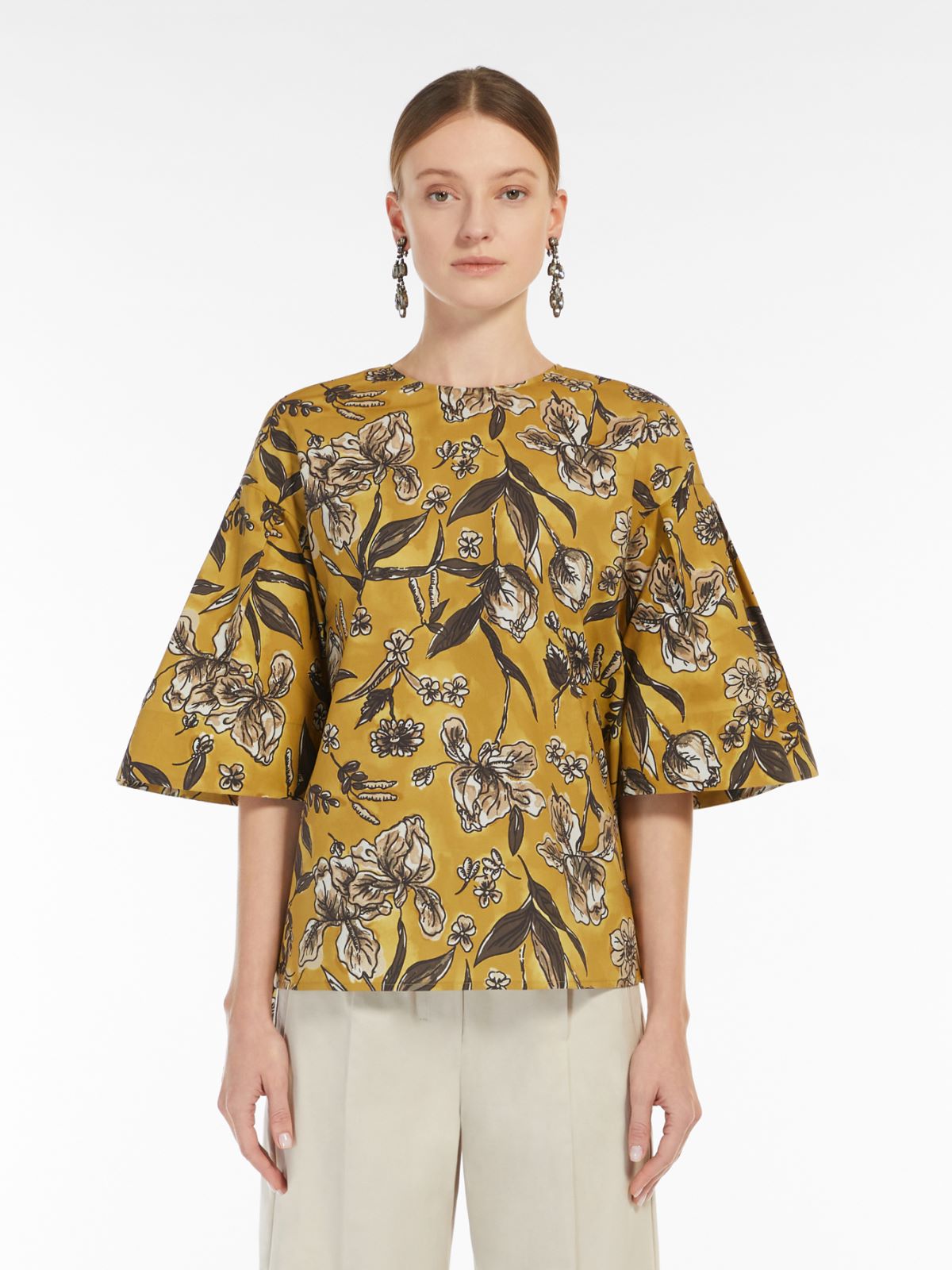 Cotton poplin top - YELLOW - Max Mara - 2