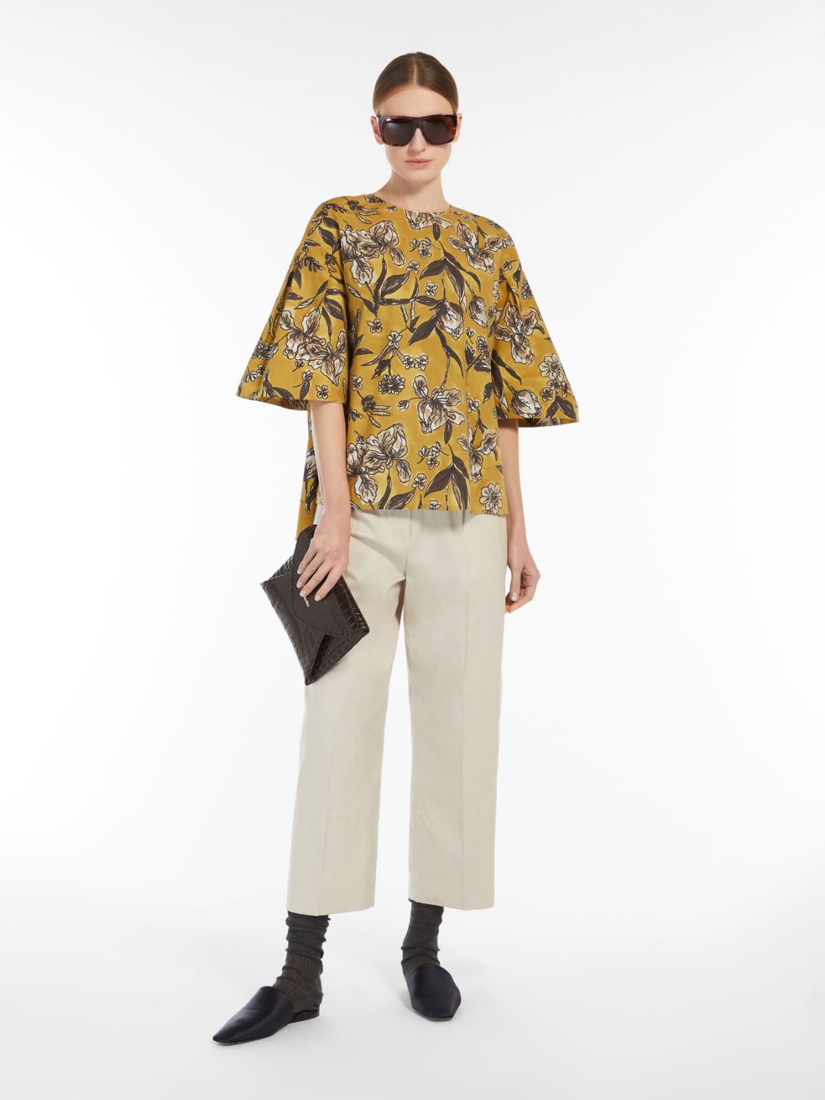 Cotton poplin top - YELLOW - Max Mara