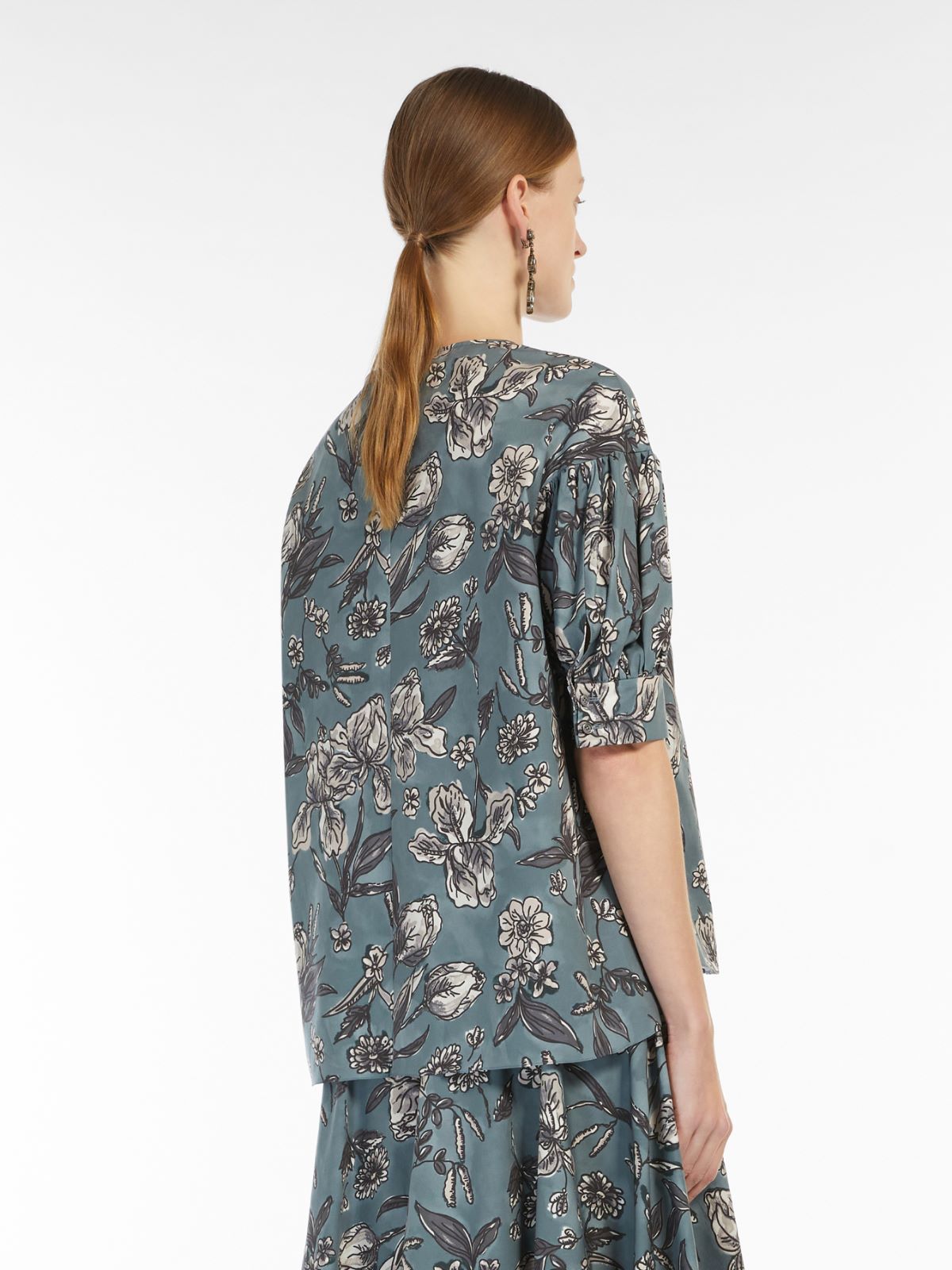 Cotton poplin top - MEDIUM GREY - Max Mara - 3