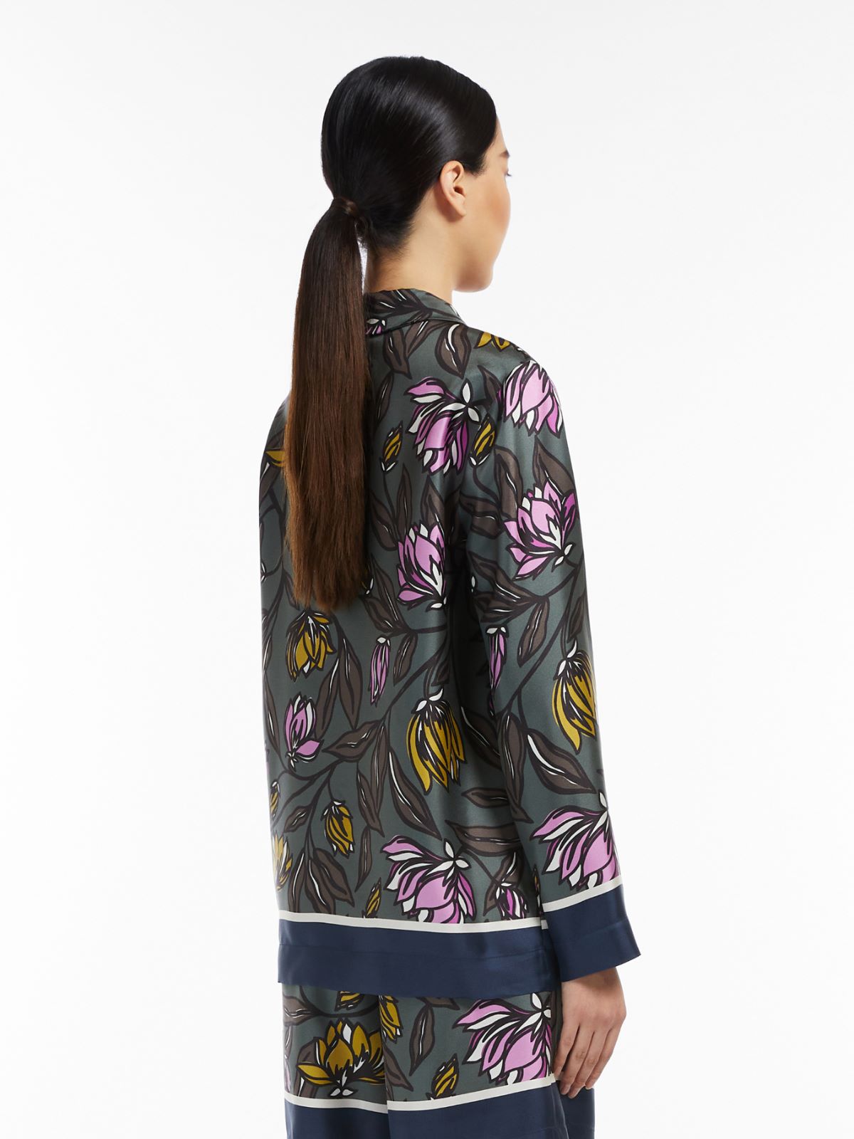 Printed silk shirt - KAKI - Max Mara - 3