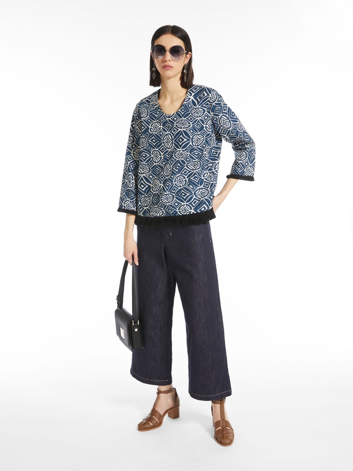 Cotton poplin top - ULTRAMARINE - Max Mara