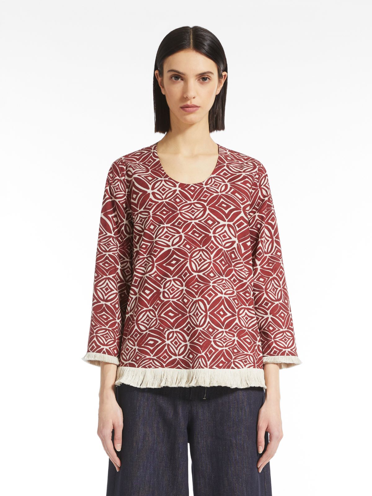 Cotton poplin top - RED - Max Mara - 2