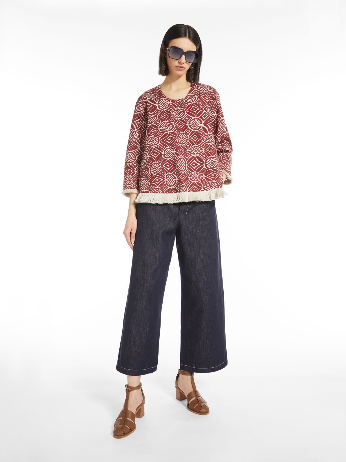 Cotton poplin top - RED - Max Mara