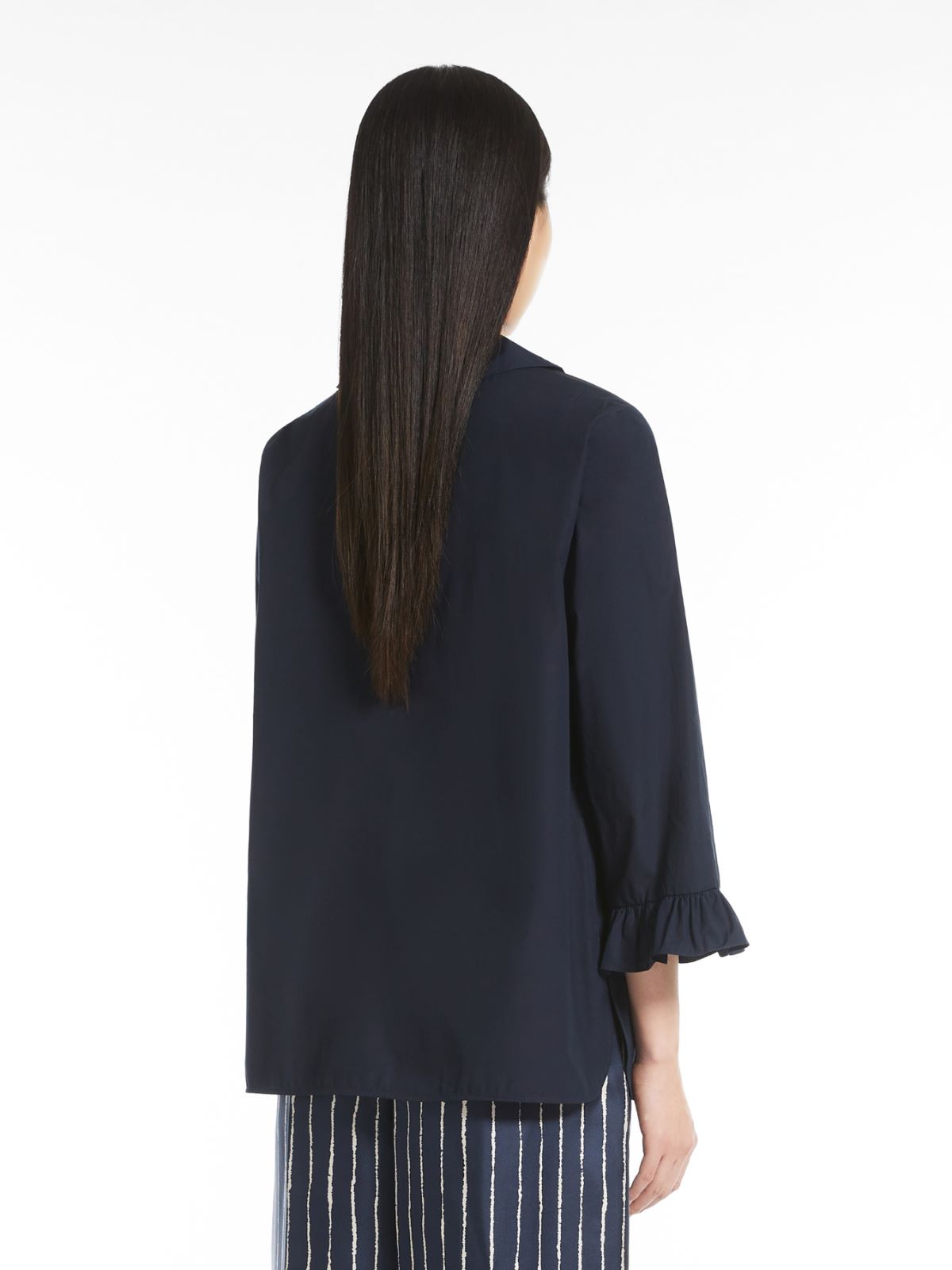 Cotton poplin shirt - MIDNIGHTBLUE - Max Mara - 3