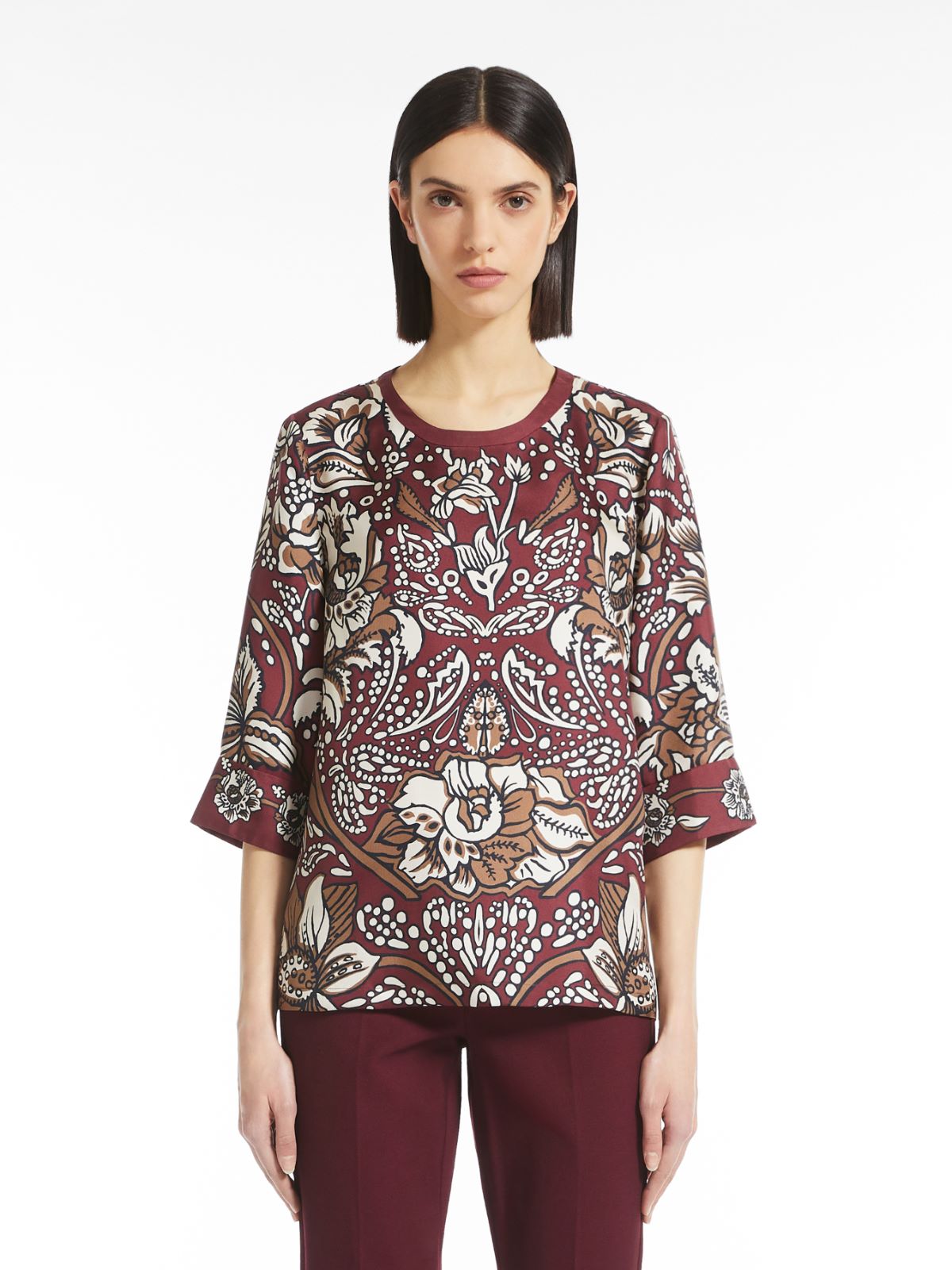 Printed silk top - RED PURPLE - Max Mara - 2
