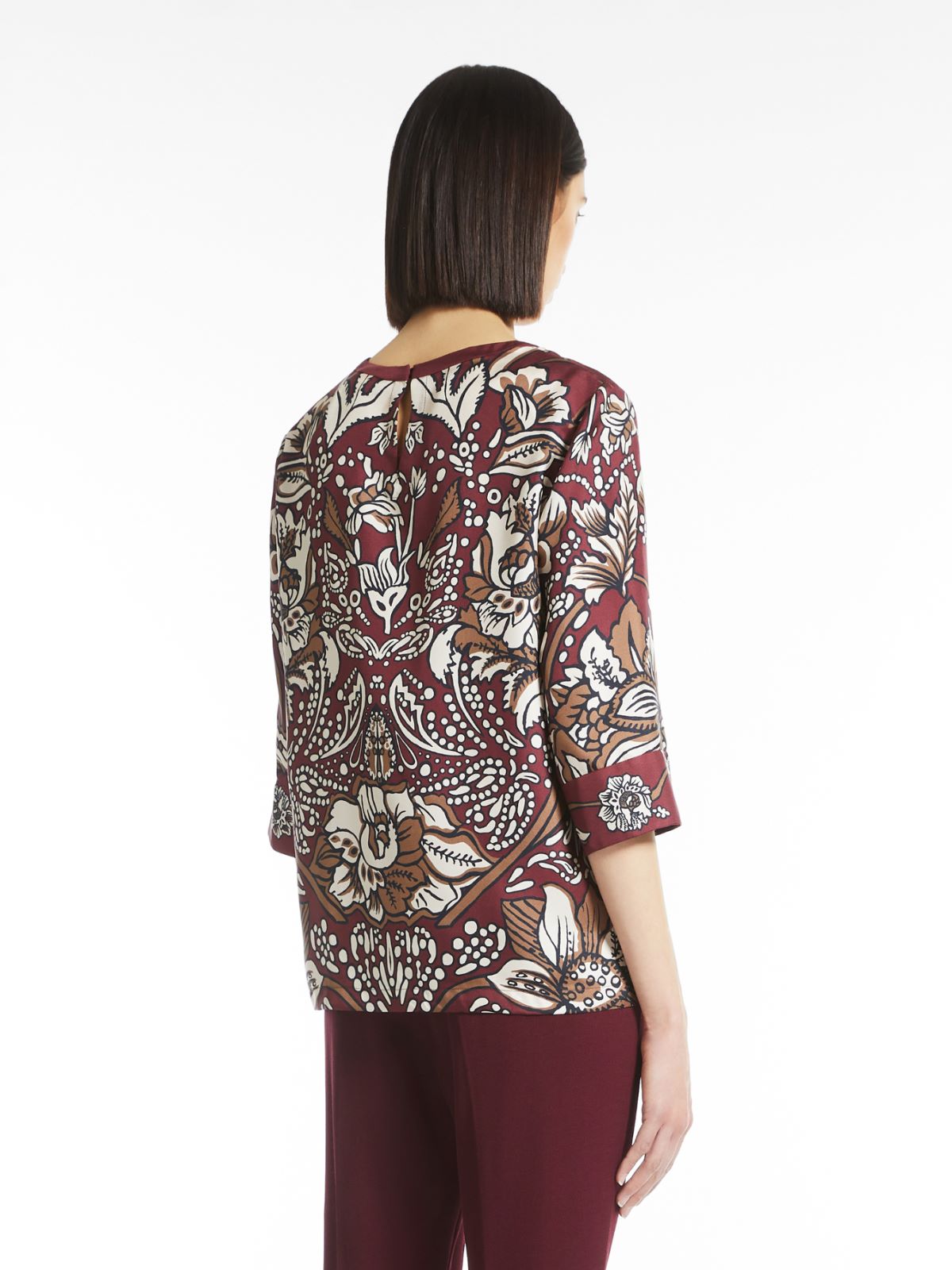 Printed silk top - RED PURPLE - Max Mara - 3