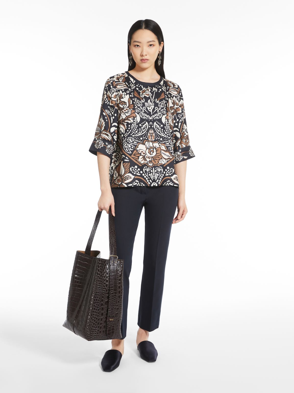 Printed silk top - ULTRAMARINE - Max Mara