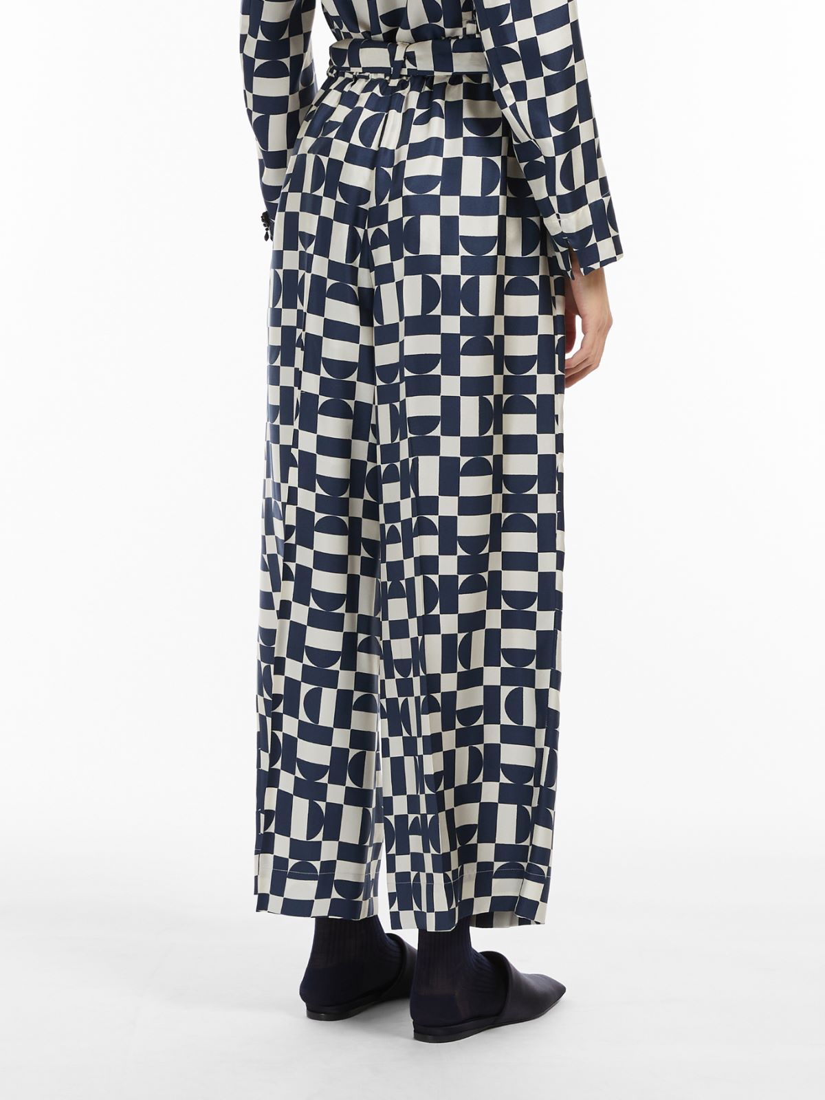 Printed silk trousers - MIDNIGHTBLUE - Max Mara - 3
