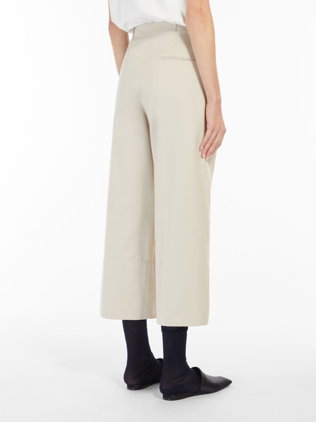 Cotton gabardine trousers - ECRU - Max Mara - 3