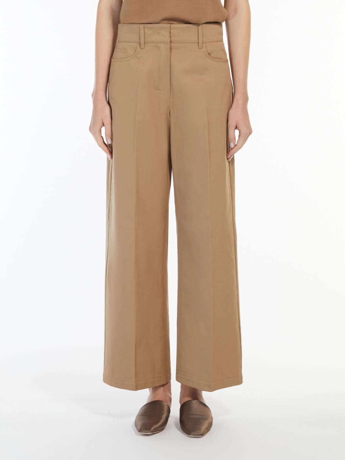Cotton gabardine trousers - CAMEL - Max Mara - 2