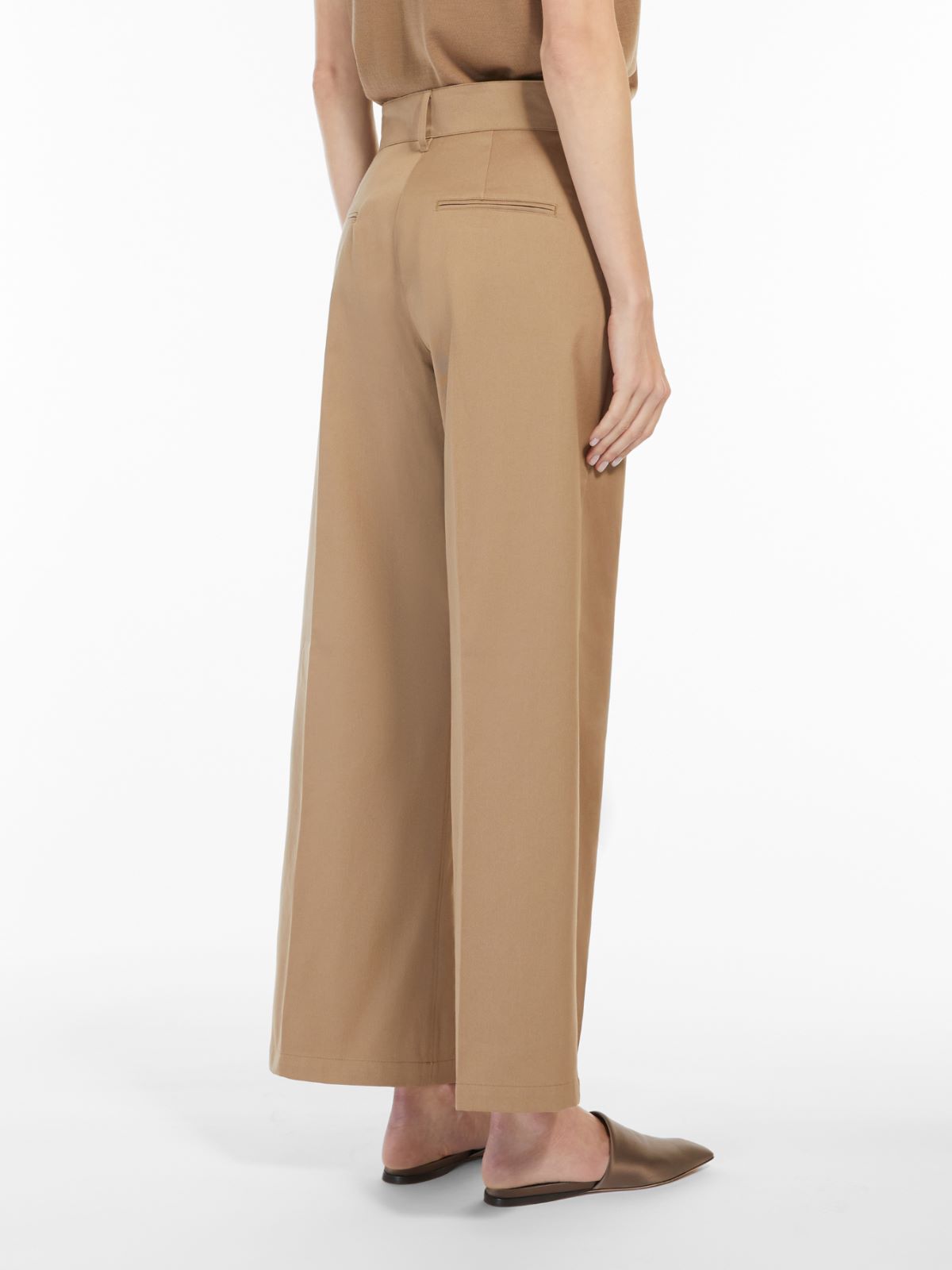 Cotton gabardine trousers - CAMEL - Max Mara - 3