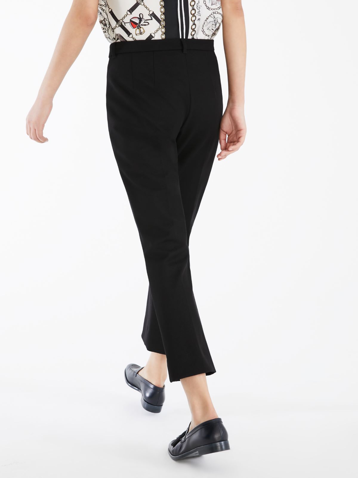 Stretch cotton-blend trousers - BLACK - Max Mara - 3