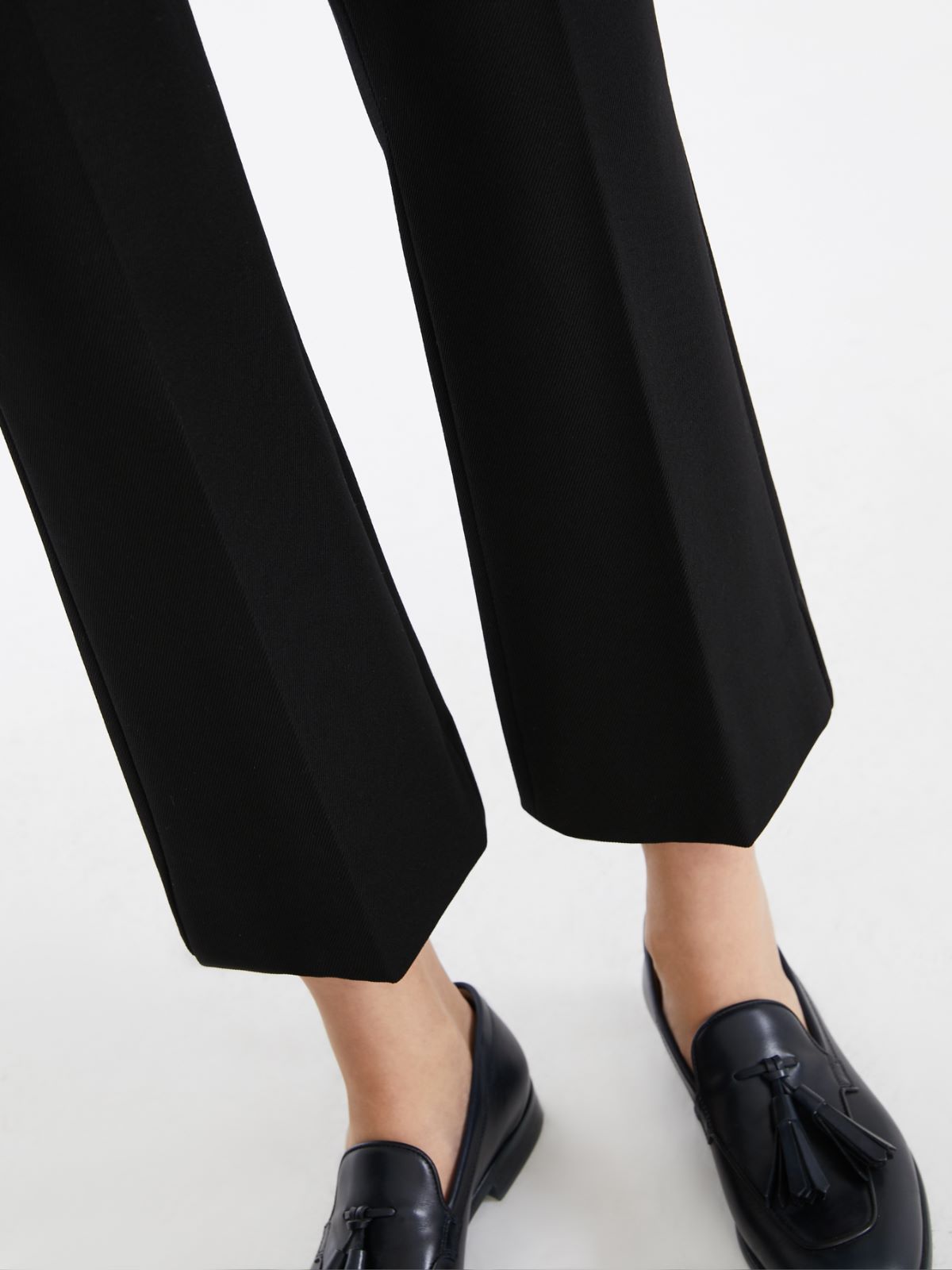 Stretch cotton-blend trousers - BLACK - Max Mara - 4
