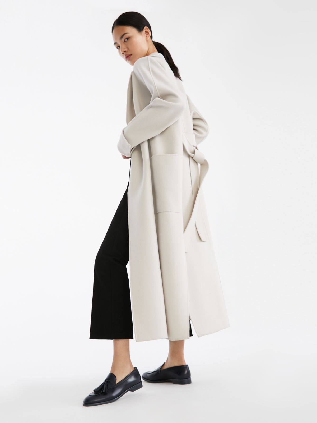 Stretch cotton-blend trousers - BLACK - Max Mara